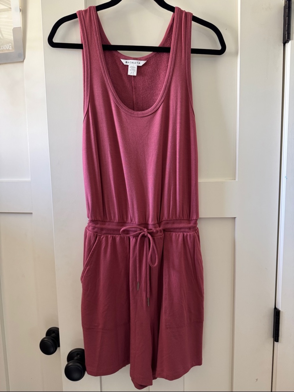 Athleta Dusty Rose Sleeveless Drawstring Romper - like new